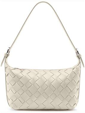 Woven Vegan Leather Hobo Shoulder Bag Small Crossbody Purse Tote